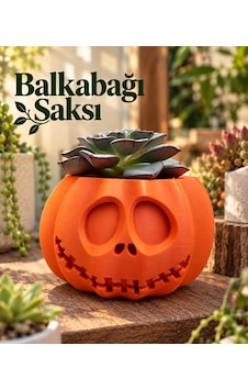 Dekoratif Balkabağı Tasarımlı Saksı Dekoratif Balkabağı Tasarımlı Saksı