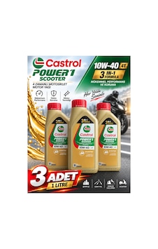 Castrol Power1 Scooter 4t 10w-40 Tam Sentetik Motor Yağı 1 Litre 3 Adet Castrol Power1 Scooter 4t 10w-40 Tam Sentetik Motor Yağı 1 Litre 3 Adet