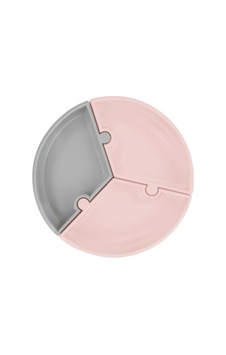 Puzzle Vakum Tabanlı Silikon Tabak Pinky Pink / Powder Grey Pembe Puzzle Vakum Tabanlı Silikon Tabak Pinky Pink / Powder Grey Pembe