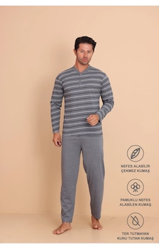 Redline Hunt Regular Erkek Uzun Kol Pijama Takımı Açık Gri Redline Hunt Regular Erkek Uzun Kol Pijama Takımı Açık Gri
