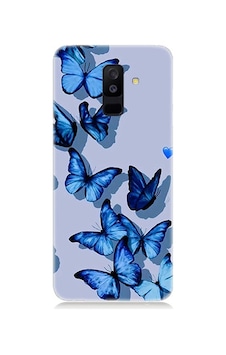 Samsung Galaxy A6 Plus Uyumlu Mavi Kelebekler Desenli Silikon Kılıf Samsung Galaxy A6 Plus Uyumlu Mavi Kelebekler Desenli Silikon Kılıf