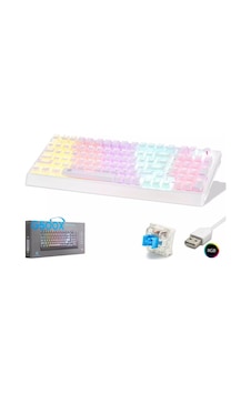 Hadron G500xw Mekanik Gaming Klavye Blue Switch Rgb Aydınlatmalı 104 Tuş - Beyaz - 1 Adet