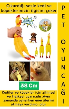 Evcil Hayvan İlgi Çekici Enerji Atma Fiziksel Aktivite Ses Çıkaran Tavuk Kedi Köpek Oyuncağı 38 Cm Evcil Hayvan İlgi Çekici Enerji Atma Fiziksel Aktivite Ses Çıkaran Tavuk Kedi Köpek Oyuncağı 38 Cm
