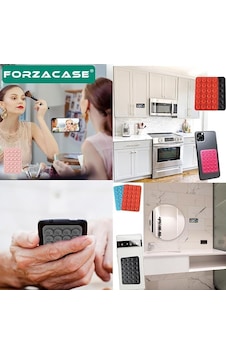 Silikon Telefon Tutucu Ped, Renkli Kare Tasarım, Otomobil İle Uyumlu Telefon Sabitleyici, Ultra Güçlü Vantuzlu Beyaz