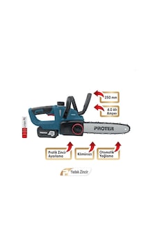 Proter PST 125 ST Şarjlı Zincirli Ağaç Kesme Makinesi Proter PST 125 ST Şarjlı Zincirli Ağaç Kesme Makinesi