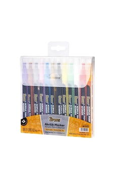 Brons Akrilik Marker 12 Renk Ince Uçlu