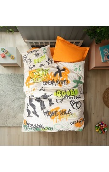 Cotton Box Junior Nevresim Takımı Tek Kişilik Graffiti Oranj Cotton Box Junior Nevresim Takımı Tek Kişilik Graffiti Oranj