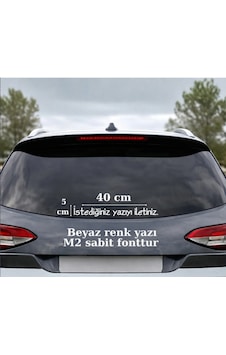 Beyaz - Kişiye Özel Araç Arka Cam Sticker - 40x5 Cm Minimalist Yazı - Oto, Motor, Ayna, Ev Dekoru Beyaz - Kişiye Özel Araç Arka Cam Sticker - 40x5 Cm Minimalist Yazı - Oto, Motor, Ayna, Ev Dekoru
