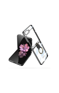 Galaxy Uyumlu Z Flip 6 Kılıf Zore Yüzüklü Kıpta Kapak Siyah