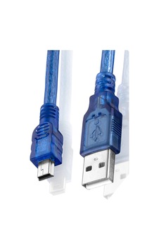 Usb 5 Pin Kablo Mini Usb 5 Pin Fitreli Şarj Data Kablosu - 50cm Hızlı Şarj Data Kablosu