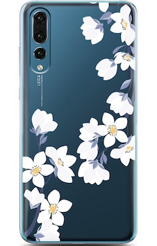 Huawei P20 Pro Art White Flowers Tasarımlı Süper Şeffaf Telefon Kılıfı Çok Renkli Huawei P20 Pro Art White Flowers Tasarımlı Süper Şeffaf Telefon Kılıfı Çok Renkli