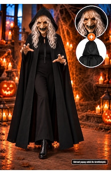 Halloween Kostüm Seti 120 Cm Siyah Pelerin Mor Yarasalı Sallanan Taç 2 Parça Çok Renkli Halloween Kostüm Seti 120 Cm Siyah Pelerin Mor Yarasalı Sallanan Taç 2 Parça Çok Renkli