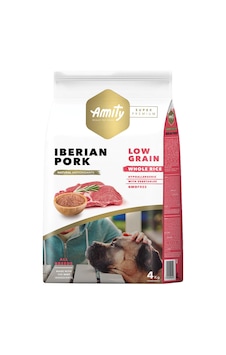 Amity Super Premium Az Tahıllı Iberian Pork Yetişkin Köpek Maması 4 KG Amity Super Premium Az Tahıllı Iberian Pork Yetişkin Köpek Maması 4 KG