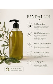 %100 Doğal Zeytinyağlı Ve Defne Özlü Sıvı Sabun - Cilt Canlandırıcı & Nemlendirici - 1 Adet %100 Doğal Zeytinyağlı Ve Defne Özlü Sıvı Sabun - Cilt Canlandırıcı & Nemlendirici - 1 Adet