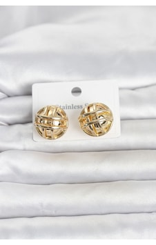316l Çelik Gold Renk Desenli Top Model Kadın Küpe - Lisinya Altın 316l Çelik Gold Renk Desenli Top Model Kadın Küpe - Lisinya Altın