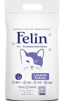 Felin Lavanta Kokulu Topaklaşan İnce Bentonit Kedi Kumu 15 KG Felin Lavanta Kokulu Topaklaşan İnce Bentonit Kedi Kumu 15 KG