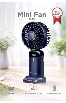 Premium Yaz Aylarında Yazlık Pratik Şarjlı Masaüstü Vantilatör Mini Fan F19 Lacivert Premium Yaz Aylarında Yazlık Pratik Şarjlı Masaüstü Vantilatör Mini Fan F19 Lacivert