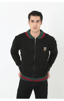 Etiler Collection Erkek Tam Fermuarlı Triko Hırka - Siyah