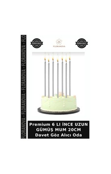 Premium 6 Lı İnce Uzun Gümüş Mum 20cm Davet Göz Alıcı Oda Premium 6 Lı İnce Uzun Gümüş Mum 20cm Davet Göz Alıcı Oda