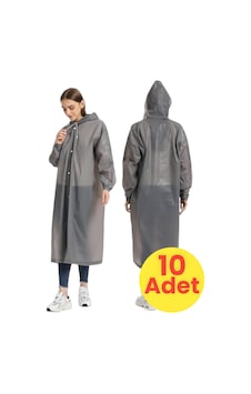 Tezzgelsin Kadın Rüzgar Geçirmez Yağmurluk 10 Adet Gri Tezzgelsin Kadın Rüzgar Geçirmez Yağmurluk 10 Adet Gri