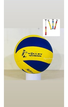 Dikişli Voleybol Topu A Kalite + Pompa Lacivert - Sarı