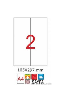Goldmoon 2065 Laser A4 Sayfa Etiketi 105X297MM 100'lü Paket Goldmoon 2065 Laser A4 Sayfa Etiketi 105X297MM 100'lü Paket