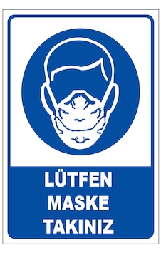 Lütfen Maskenizi Takınız Etiketi Lütfen Maskenizi Takınız Etiketi