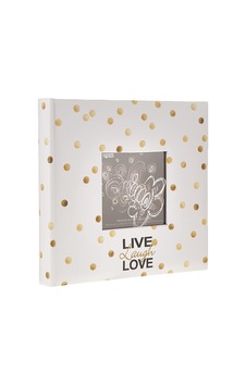 Photo Albums Ev-246/l Golden Dots Live Laugh Love 200 Pkt 4x6 Photo Album Fotoalbum Papier Pocket