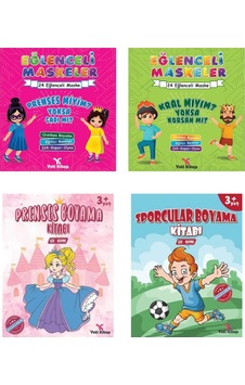 3 -5 Yaş Eğlenceli Maskeler + Boyama Kitapları 4 Kitap 3 -5 Yaş Eğlenceli Maskeler + Boyama Kitapları 4 Kitap