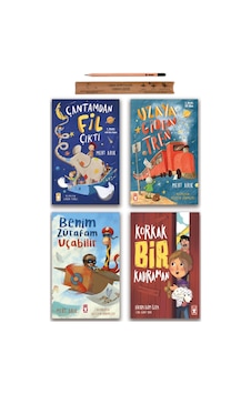 Timaş Çocuk Çantamdan Fil Çıktı - Uzaya Giden Tren - Benim Zürafam Uçabilir - Korkak Bir Kahraman Set 4 Kitap