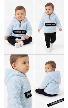 Veraura Lifestyle 6/24 Ay Kapşonlu Kuzu Kumaş Bebek Takımı Mavi Veraura Lifestyle 6/24 Ay Kapşonlu Kuzu Kumaş Bebek Takımı Mavi
