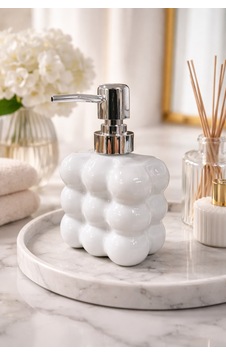 Makri Home Bubble Cam Sıvı Sabunluk, 300 Ml - Beyaz, 9,5x6,5x15 Cm Makri Home Bubble Cam Sıvı Sabunluk, 300 Ml - Beyaz, 9,5x6,5x15 Cm