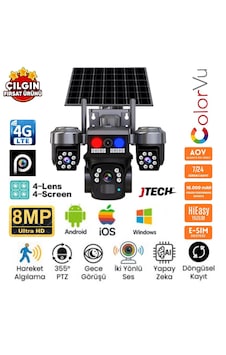 Jtech J7plus 4kamera 8mp Hd Aov Esim 4g Solar Ptz Akıllı Kamera Jtech J7plus 4kamera 8mp Hd Aov Esim 4g Solar Ptz Akıllı Kamera