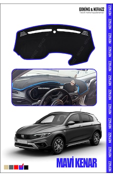 Fiat Ega Cross Torpido Koruma Halısı Yeni Tasarım Araca Özel Üretim Mavi