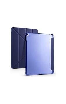 Aksesuarcim Apple iPad Uyumlu 10.2 2021 9. İle Uyumlu Kılıf Silikon Yumuşak Kalem Bölmeli Esnek 4 Farklı Stand Olabilen Tablet Kılıfı Lacivert Sku: Zeusb0fhj7dvb2 Arka Kapak