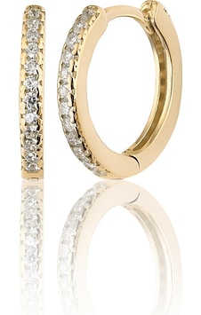 Zanaatsilver 925 Ayar Gümüş 14k Altın Kaplama Halka Küpe 17 MM Zanaatsilver 925 Ayar Gümüş 14k Altın Kaplama Halka Küpe 17 MM