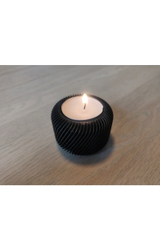 Mini Şamdan Mumluk Decor Mum Dahil Siyah Renk Masa Dekor Md ŞEFFAF