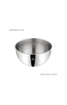 Sofram 18 Cm Çelik Kase 2 Litre Gri Sofram 18 Cm Çelik Kase 2 Litre Gri