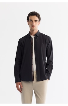 Avva Erkek Siyah Düğmeli Yaka %100 Pamuk Desenli Slim Fit Gömlek A42y2049 Avva Erkek Siyah Düğmeli Yaka %100 Pamuk Desenli Slim Fit Gömlek A42y2049