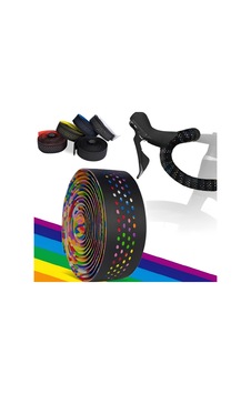 Brıvıga - 2150x30mm Siyah-rainbow Pu+eva Bisiklet Gidon Bandı Çok Renkli