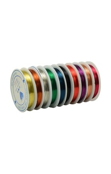 0,60 Mm 10 Renk Boncuk Dizme Teli El Yapımı Stil Ve Şekillendirme Teli Dıy Takı Ve Mücevher Teli Renkli 0,60 Mm 10 Renk Boncuk Dizme Teli El Yapımı Stil Ve Şekillendirme Teli Dıy Takı Ve Mücevher Teli Renkli
