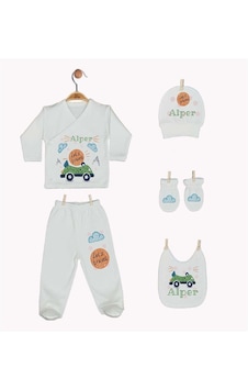 Pia Baby Gl 1901-05 İsme Özel Beşli Zıbın Set Krem