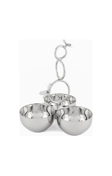 Mikasa Moor Flora Silver 3 Lü Çerezlik 19x24 Cm Gümüş Mikasa Moor Flora Silver 3 Lü Çerezlik 19x24 Cm Gümüş