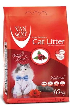 Vancat Natural Kokusuz Topaklaşan İnce Taneli Bentonit Kedi Kumu 10 KG