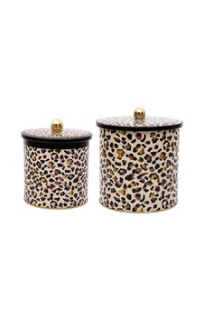 Evle Leo Topuz Kulplu Saklama Kabı 2'li Set 17.5 x 18 CM + 14 x 15 CM Evle Leo Topuz Kulplu Saklama Kabı 2'li Set 17.5 x 18 CM + 14 x 15 CM