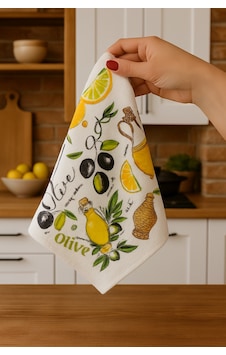 Kitchen Dijital Baskı Pamuklu Tekli Mutfak Havlusu Açık Sarı Kitchen Dijital Baskı Pamuklu Tekli Mutfak Havlusu Açık Sarı