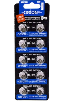 Orion AG3 LR41 392A 1.5V Alkalin Düğme Pil 10'lu Orion AG3 LR41 392A 1.5V Alkalin Düğme Pil 10'lu