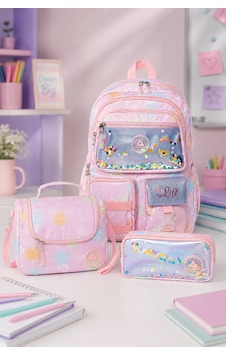 Kız Çocuk Pembe Aksesuarlı 3'lü Okul Çantası Seti - Sırt Çantası, Beslenme Çantası, Kalemlik Pembe Kız Çocuk Pembe Aksesuarlı 3'lü Okul Çantası Seti - Sırt Çantası, Beslenme Çantası, Kalemlik Pembe