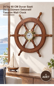 1 Adet Duvara Asmalı Dümenli Saat 24 İnç 60 Cm Duvar Saati Deniz Dümeni Dekoratif Tasarım Wall Clock Diğer 1 Adet Duvara Asmalı Dümenli Saat 24 İnç 60 Cm Duvar Saati Deniz Dümeni Dekoratif Tasarım Wall Clock Diğer