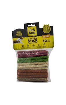 Delibon Deri Munchy Çubuk Orta Boy Renkli Köpek Çiğneme Kemiği 60'lı Delibon Deri Munchy Çubuk Orta Boy Renkli Köpek Çiğneme Kemiği 60'lı
